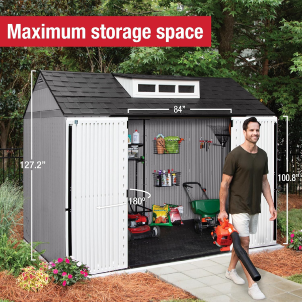 Rubbermaid Extra Large 7 ft. x 10 ft. Resin Outdoor Storage Shed with Floor