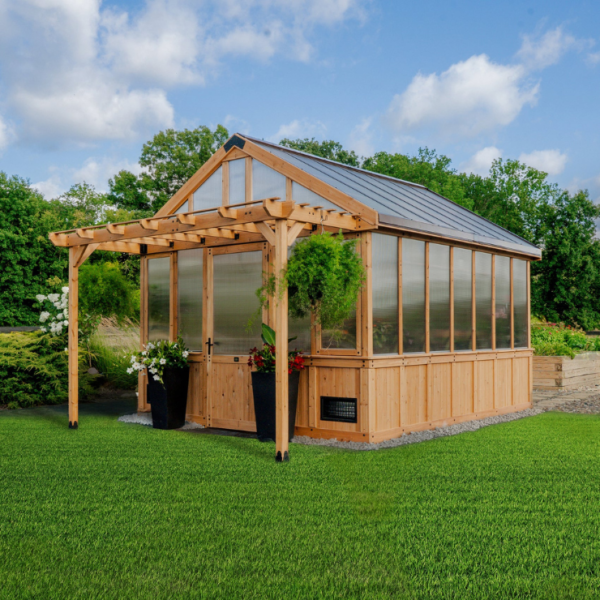 Backyard Discovery Bellerose XL Greenhouse 13×11 Cedar Wood Garden Greenhouse